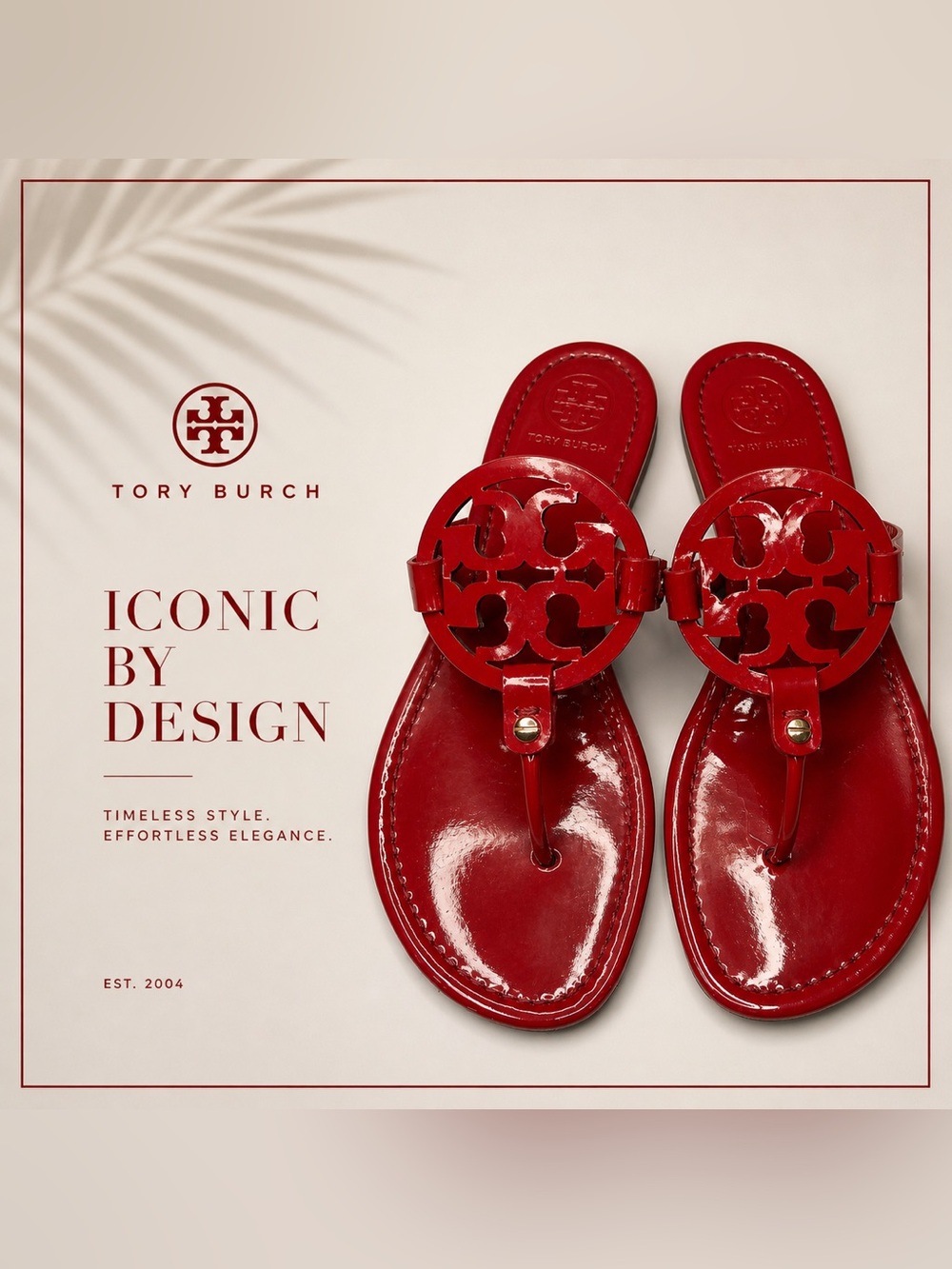 Tory Burch Miller Patent Sandals – Red – Size 10